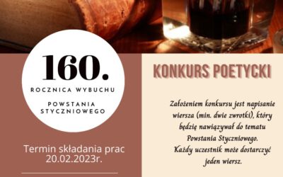 Konkurs poetycki – 160 rocznica wybuchu Powstania Styczniowego