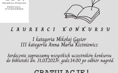 Wyniki konkursu poetyckiego