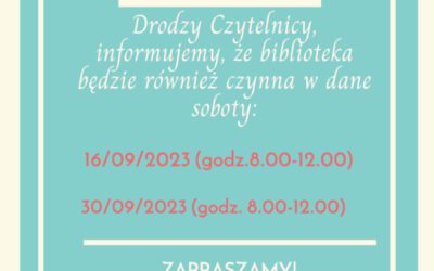 Informacja – soboty